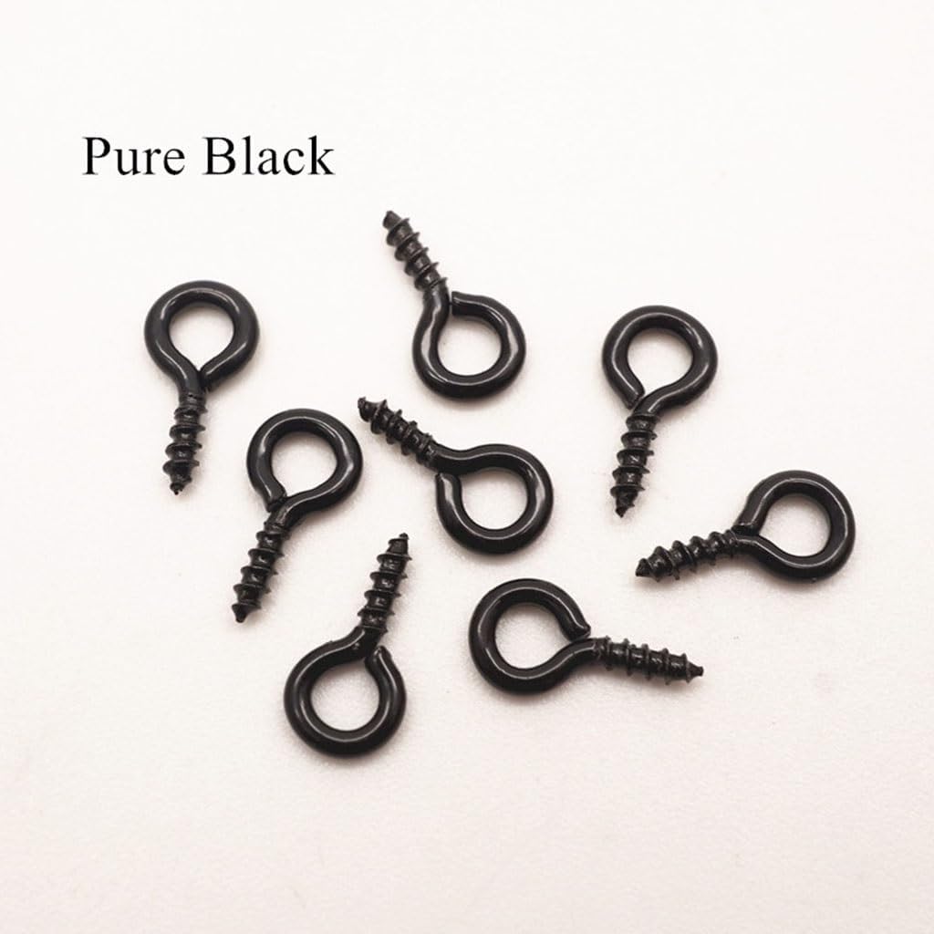 100PCS Small Eye Screw Hooks Clasps Eye Pin for Pendant Silver Eyelet Hooks Fit Drilled Beads DIY Jewelry Making(Gold,13MM)