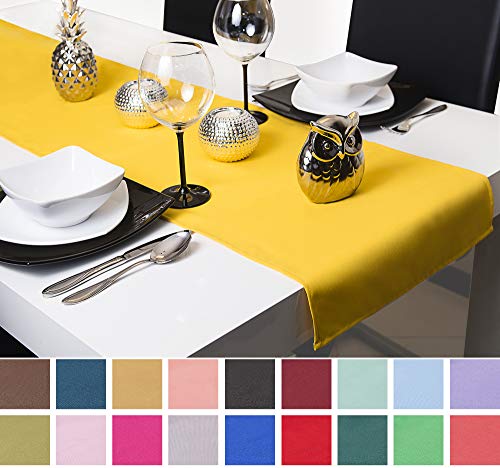 Roban Fashion Chemin de table en 26 couleurs Largeur 40 cm, jaune, 40X80 cm