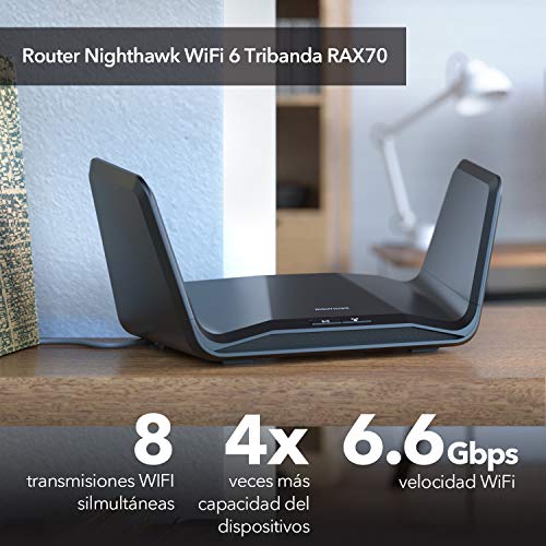 Netgear-Nighthawk-RAX70-Router-AX8-WiFi-6-Tribanda-AX6600-de-8-transmisiones-de-Datos-Cobertura-de-hasta-175-M2