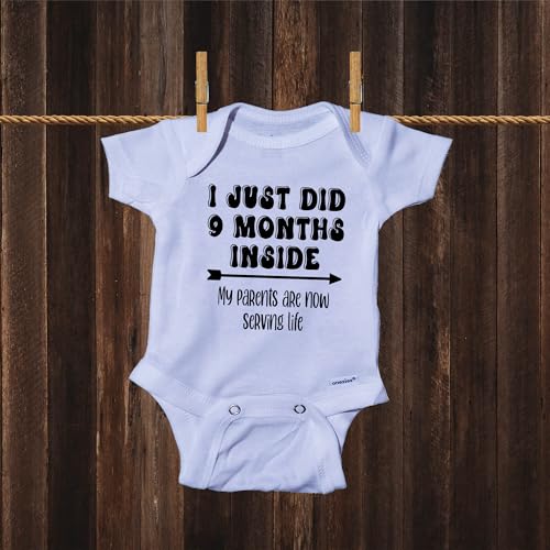 Ink Trendz I Just Spent 9 Months Inside Funny and Cute Baby Onesie Bodysuit2