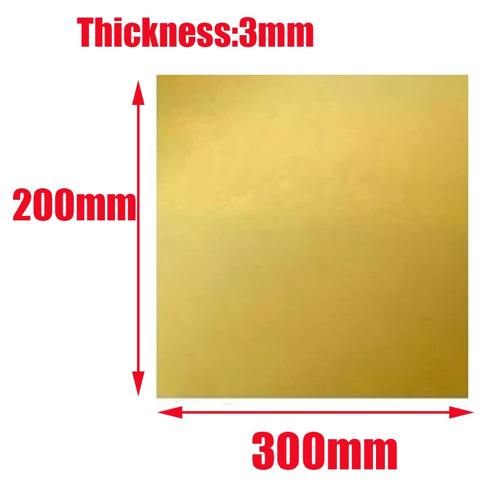 Messingblech, Breite 300 Mm, Dicke 1–6 Mm, Für Industrielle Heimwerkerarbeiten, Cu-Platte, Länge 200 Mm/Thickness 3.0Mm