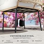 Outsunny Ei-Rattansessel Beige mit Kissen