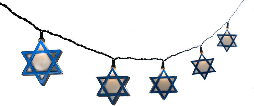 Kurt Adler UL 10-Light Hanukkah Star of David Light Set