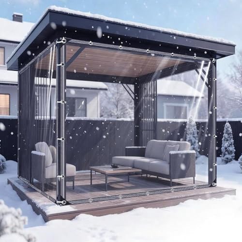 Lona transparente exterior 120 x 190 cm impermeable con ojales para jardín y piscina 2