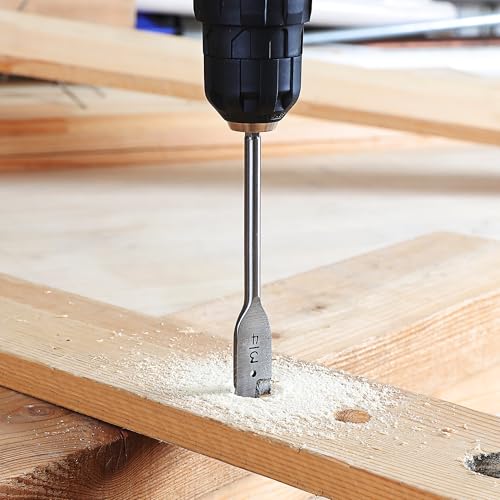 WORKPRO 13-Piece Spade Drill Bit Set in SAE, Paddle Flat Bits for Woodworking, Nylon Storage Pouch Included - Image 5