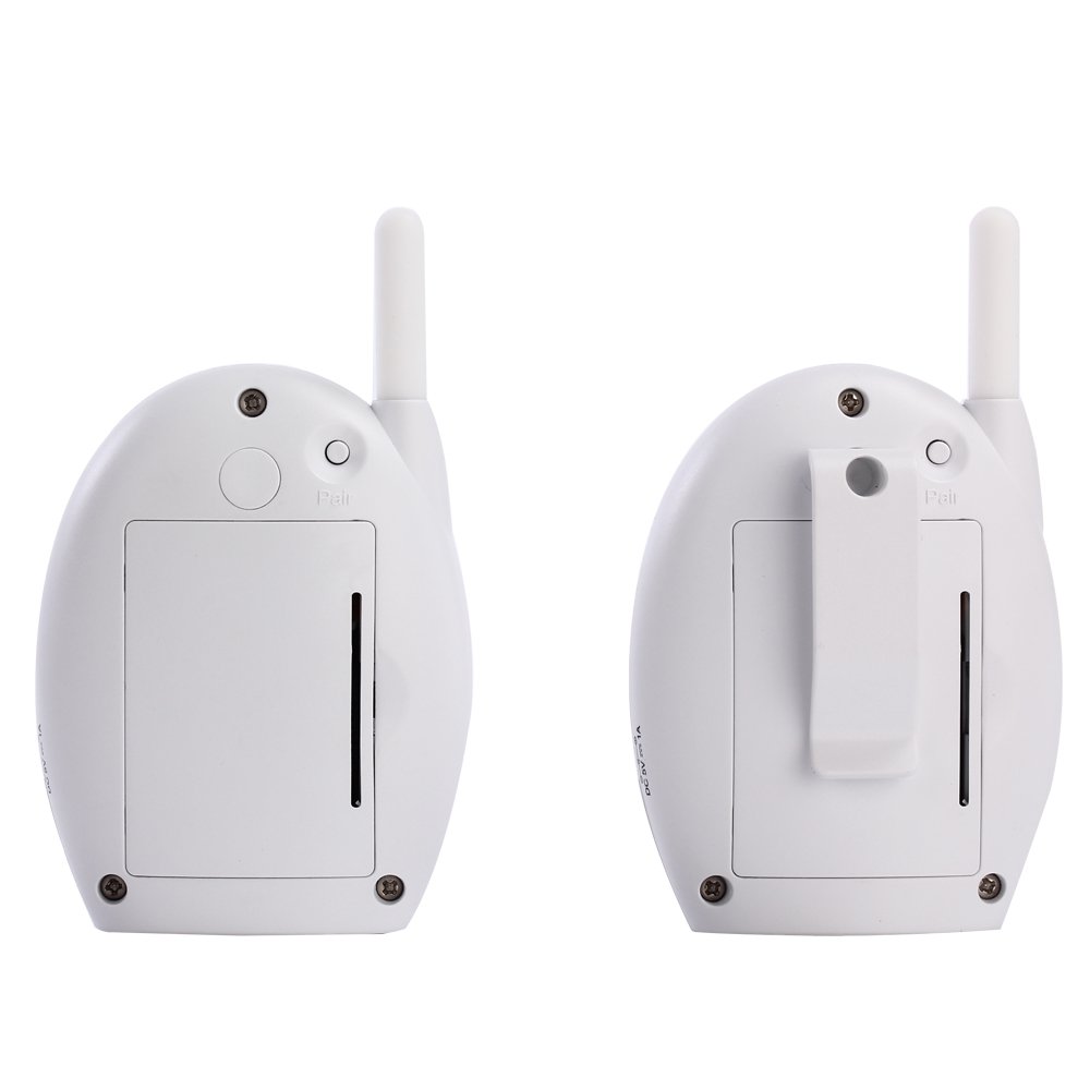 EMEBAY – monitor audio dla niemowląt, 2,4 GHz cyfrowy dźwięk i dźwięk niania niania zasilany adapterem AC lub bateriami AAA (brak w zestawie)