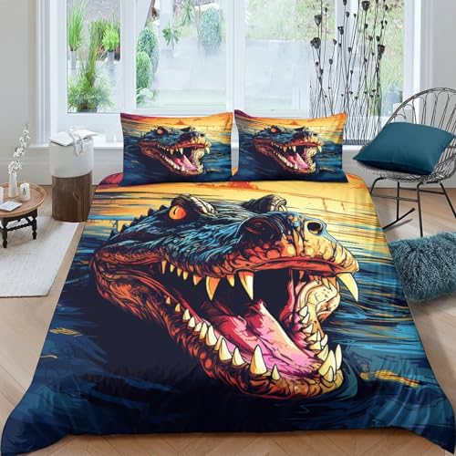 Parure de lit crocodile respirante et résistante pour lit simple