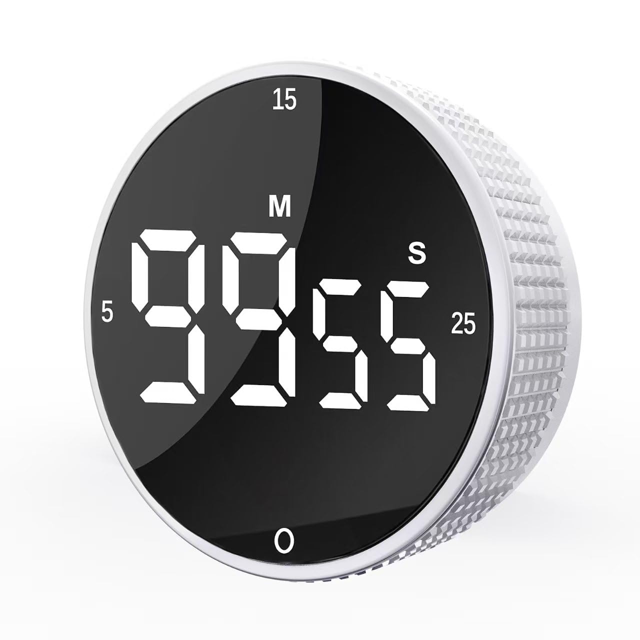 Temporizador digital de cocina mejorado, temporizador magnético de cuenta regresiva con pantalla LED grande, 3 tiempos preestablecidos (5, 15, 25), 3 niveles de volumen, ideal para cocinar, hornear y