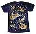 Ninja Kitty Cats Flying in Space T-Shirt (Medium)
