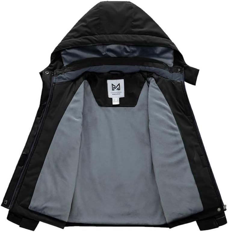 KVE Girl's Waterproof Ski Jacket Warm Fleece Winter Jacket Windproof Hooded Snow Coat Mountain Sportswear Outdoor Raincoat - Image 9