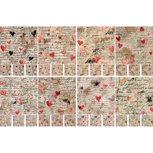 Papier de riz découpage de Noël Love Letters aux motifs raffinés pour art créatif