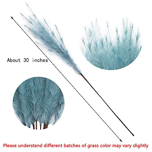 Uiizic Artificial Flowers Pampas Grass Ascendant Grass Fake Flowers Grass For Wedding Bouquets Home Party Hotel Centerpieces Decorations (Dusty Blue, 8Pcs 30 Inch / 76Cm Ascendant Pampas Grass) #TOP1