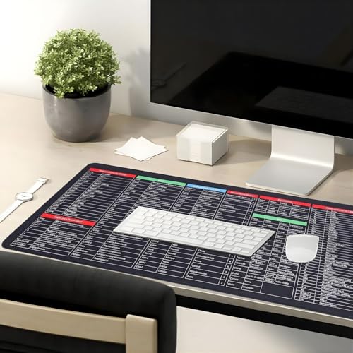 Image of Shortcut Key Keyboard Mat for PC and Laptop | Large Size 80x30 cm Anti-Slip Desk Pad | Shortcut Guide Mouse Pad for Coding, Editing, Designing, Office and Study (Multicolour)