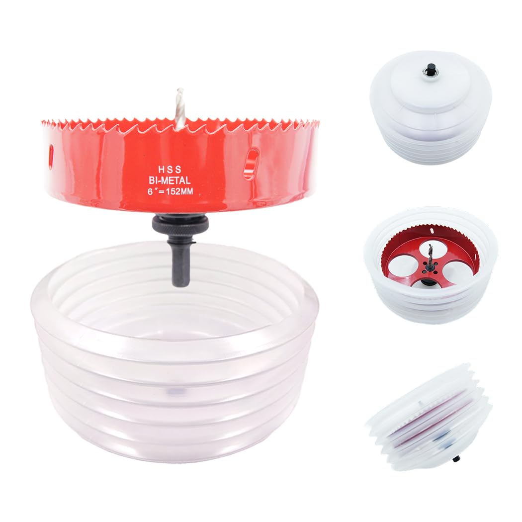 152mm Hole Saw and Hole Saw Accessory Dust Collector Bowl 2PCS Set with Heavy Duty Adapter （6 inch） — image 1