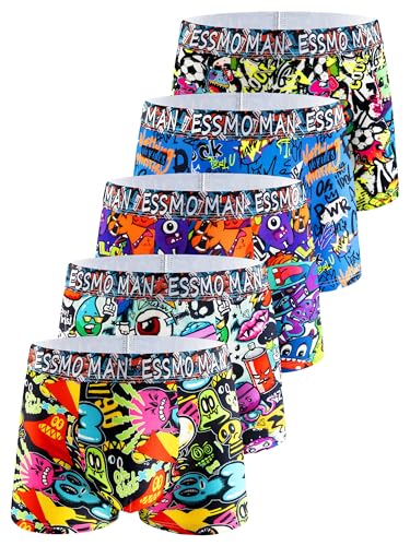 Men's Underwear Boxer Briefs Fly with Built-in 3D Pouch Comfortable Cool Underwear for Men 5 Pack2