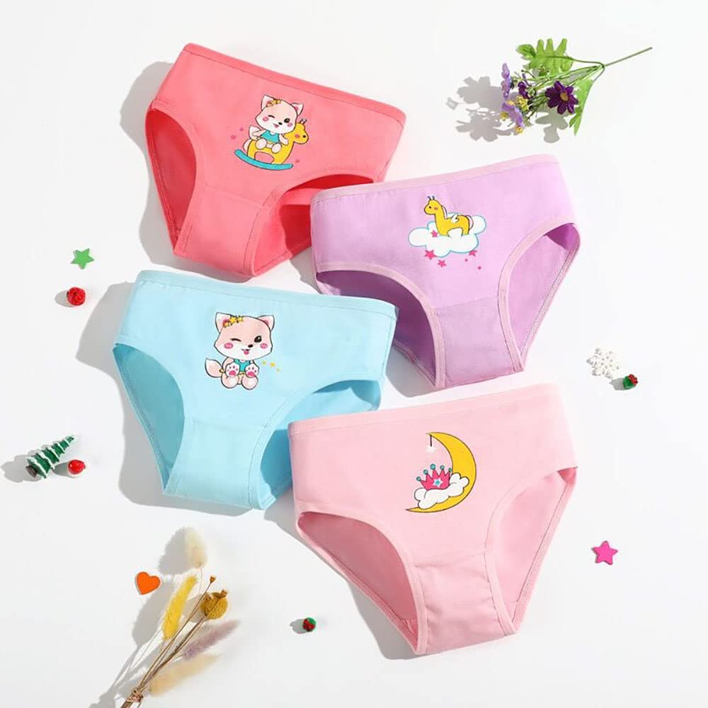 FedMois Pack de 8 Bragas Algodón de Niña Ropa Interior con Diseño de Animal 2-9 Años