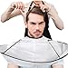 Produktbild ODJOY-FAN Haarschneideumhang Schulter Cape Umhang verstellbar DIY Haare schneiden Mantel Regenschirm Kap Salon Friseur Coiffeur Zuhause Stylisten (Weiß, 1PC)