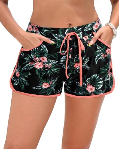 Tempt Me Women Swim Shorts with Pockets - Beach Boardshorts Drawstring Swim Trunks Bathing Suit Bottoms 2025