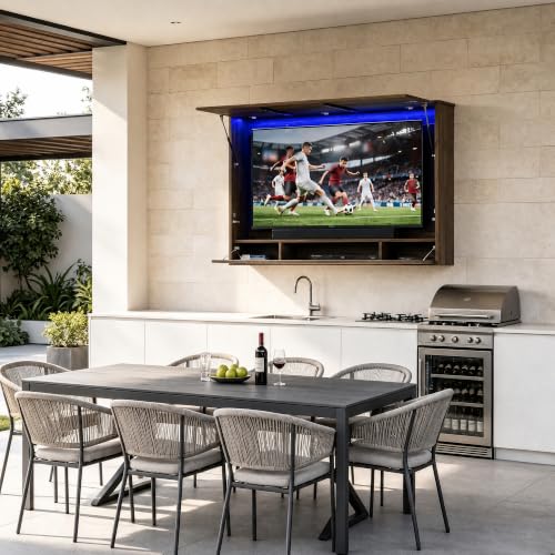 Outdoor TV Cabinet for 45"-55" TVs with LED & 3 Storage Compartments - image 3