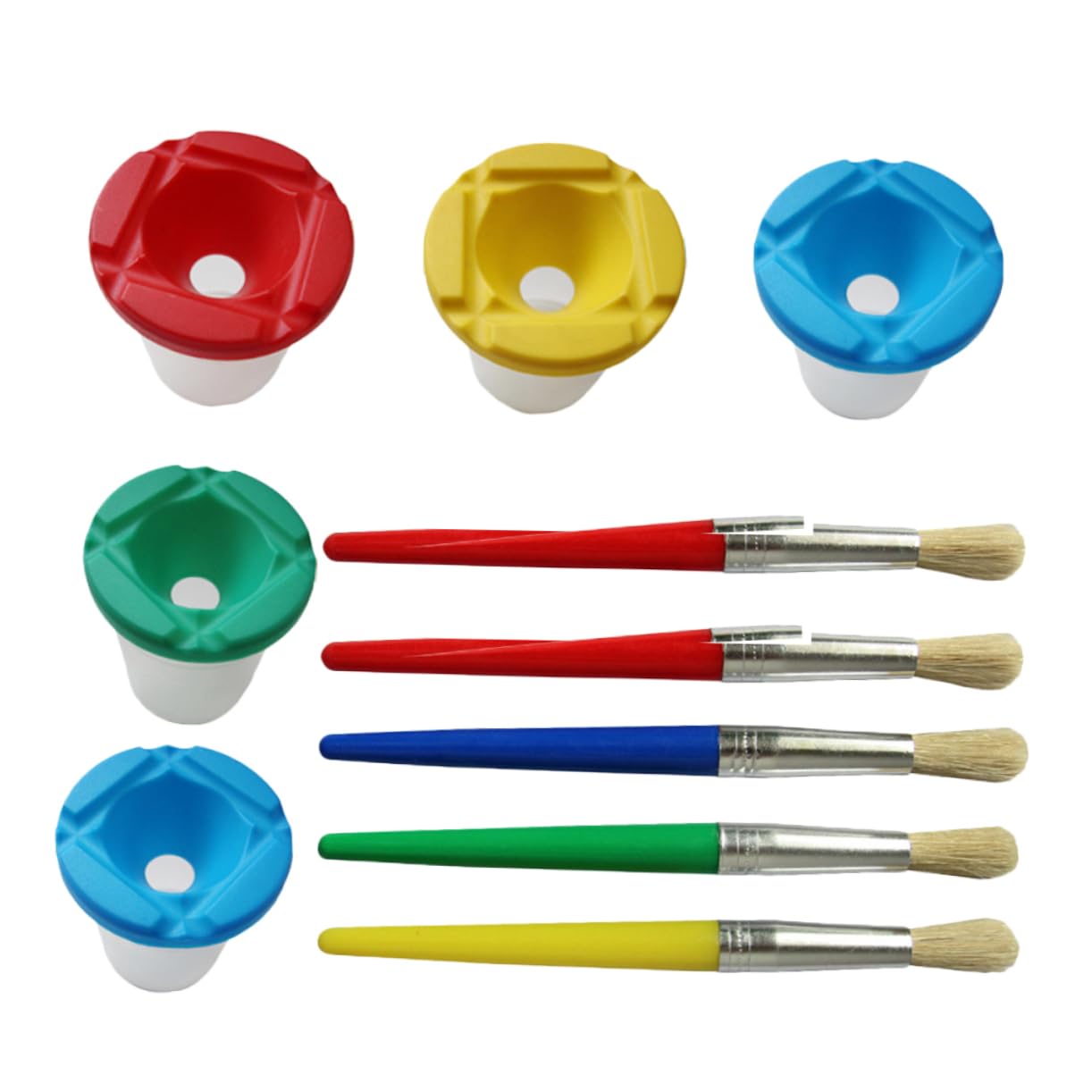 Yardwe 10 Sätze DIY Malbecher für Teiliges mit Fall Design Waschbecher und Pinselhalter für Kreatives Farben Zufällig für Kleine Künstler Zufällige Farbe
