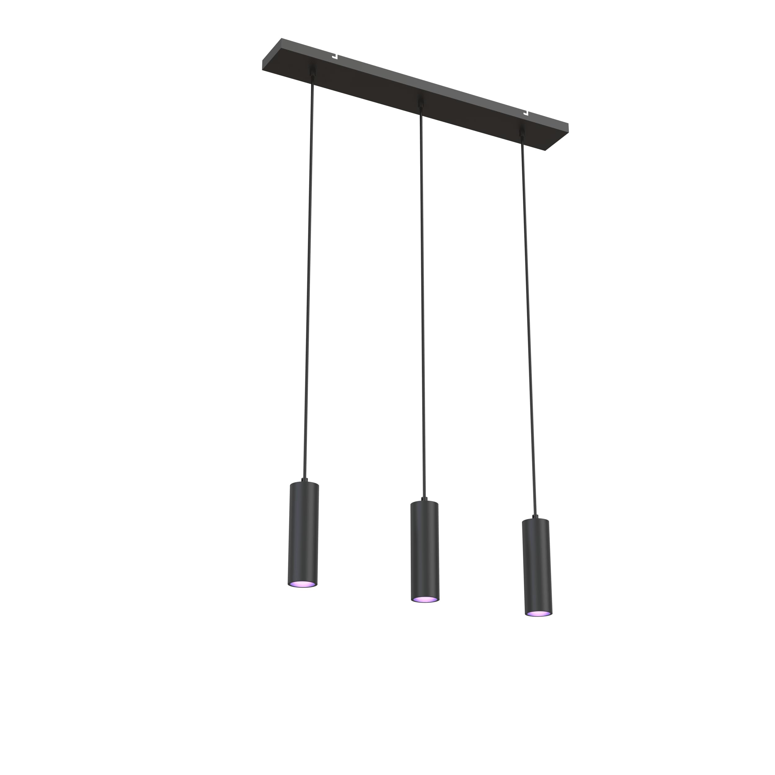 Calex Black - Smart Pendant Light, 3-Light, Ceiling Light Gu10 Holder, App-Controlled, Compatible With Amazon Alexa, Adjustable Height Fixture, Matt