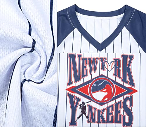 Baseball Shirt Women Striped Baseball Team Jersey V Neck Baseball Mom Shirts Tee Game Day Fans Tshirt Gifts Tops2