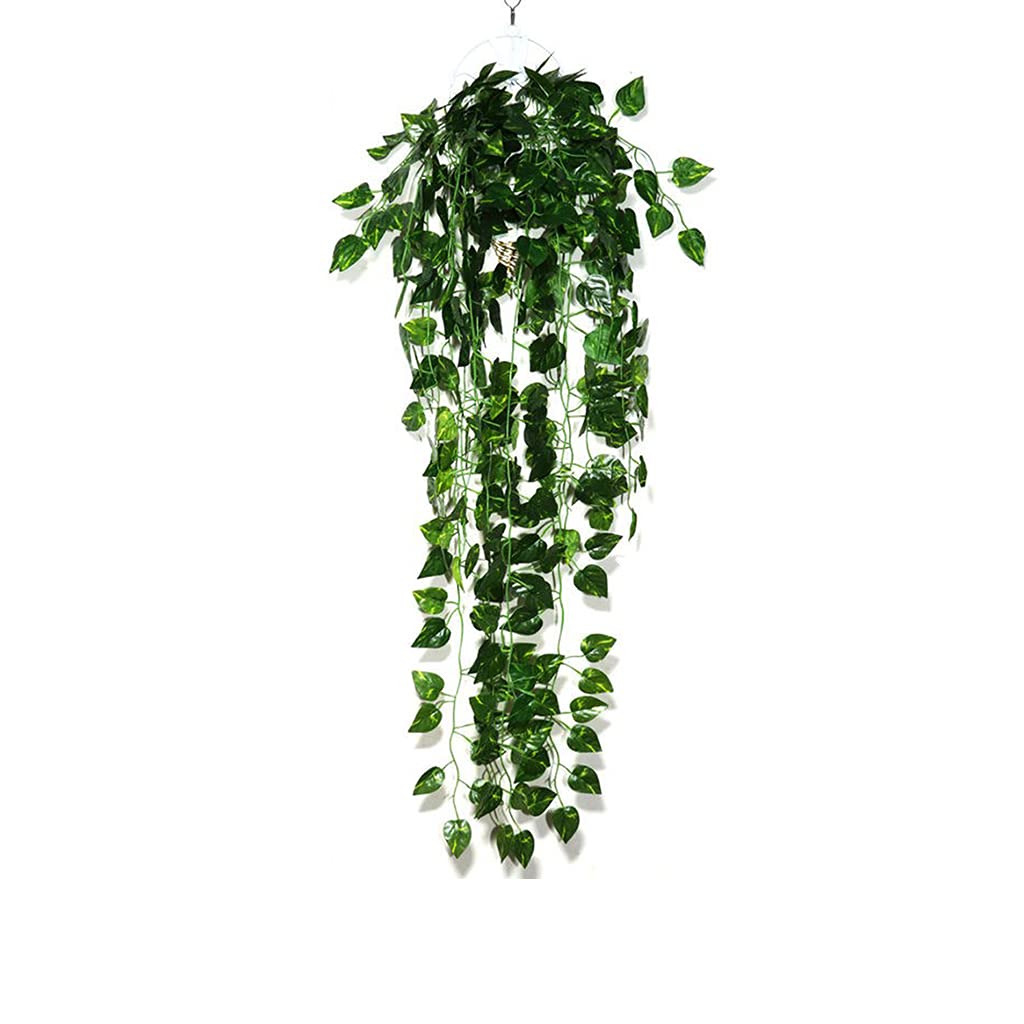 RuoYu 2.1M Ivy Green Vines Foglie finte Ghirlanda Pianta Fogliame di Vite Decorazioni per la casa Plastica Rattan String Decorazione della Parete Piante Artificiali-4 Pezzi