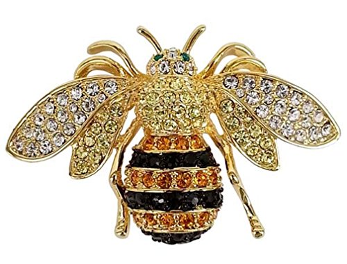 RUCINNI Honey Bee Brooch with Swarovski Crystals (8926BK)