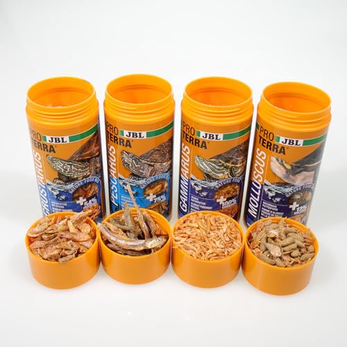 JBL Proterra Turtle MENU 250ml 3+1 Futtersortiment aus 4 Sorten für alle Wasser- und Sumpfschildkröten 1000 ml MENU