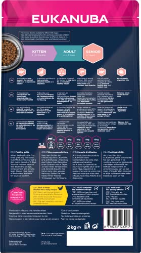 Eukanuba Senior Katzenfutter trocken - Premium Trockenfutter speziell auf die Bedürfnisse älterer Katzen ab 7 Jahre abgestimmt, 2 kg