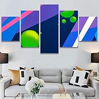 SIGNWIN 5 Panel Canvas Wall Art Abstract Closeup Colorful Digital Art Lights for Home Decorations Ready to Hang - 60
