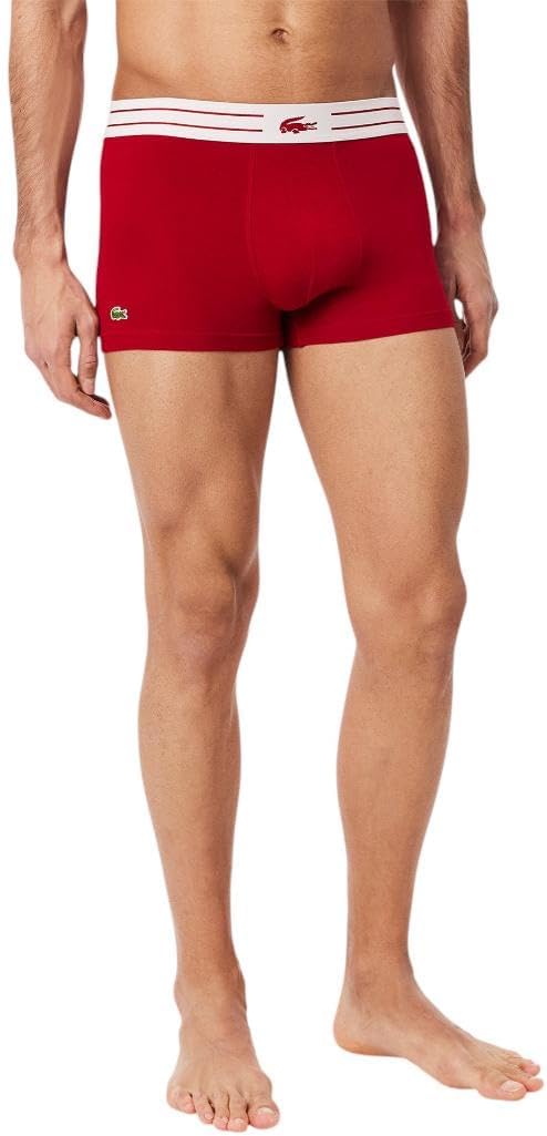 Lacoste mens Cotton Stretch Diagonal Print Trunks, 3-pack - Image 6