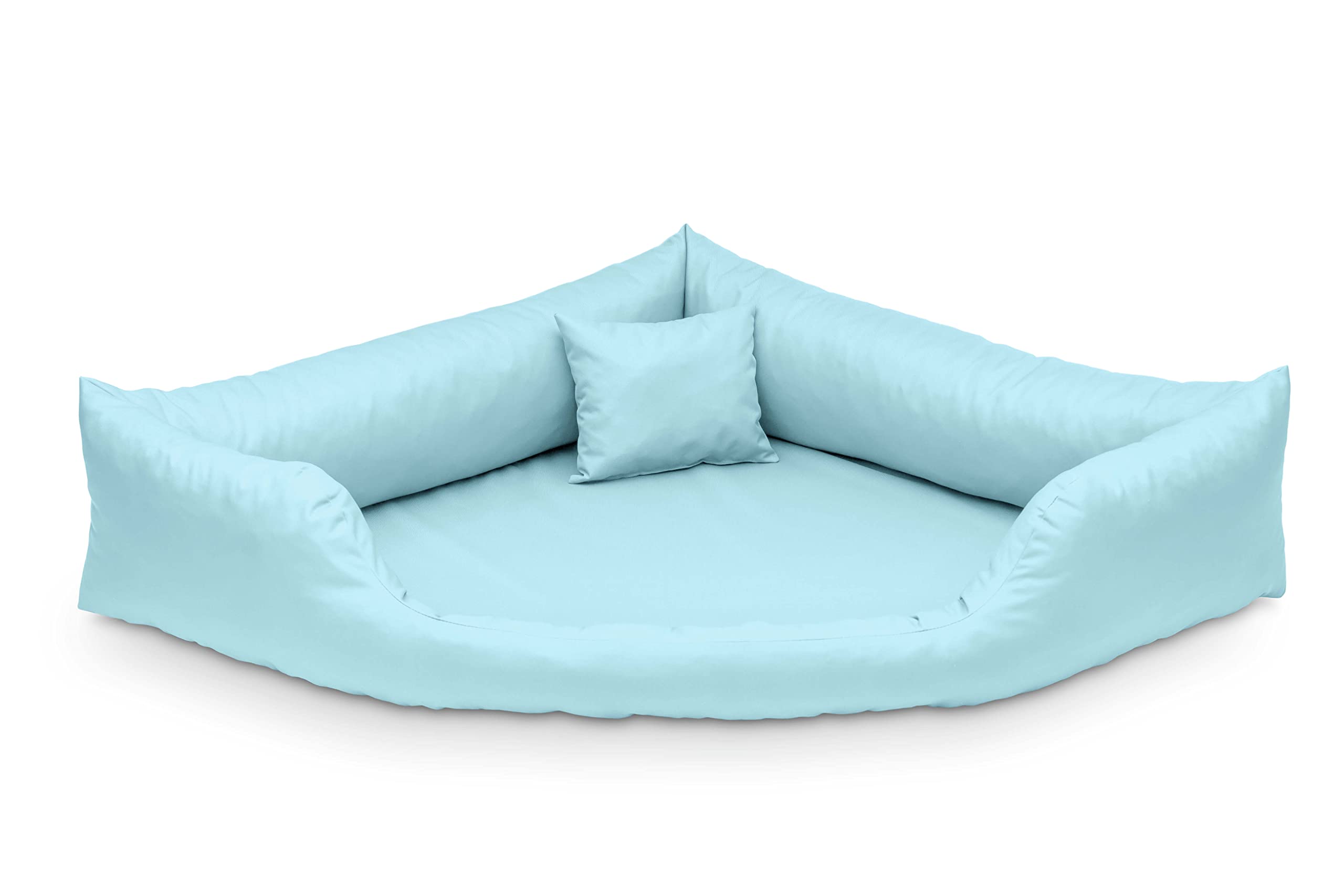 Juelle Cama Ortopédica para Perros, Cama Esquinera para Perros con Colchón Ortopédico para Perros Grandes, Funda Extraíble, Lavable a Máquina Dakota 2XL (130 x 95 cm, Azul Cielo)