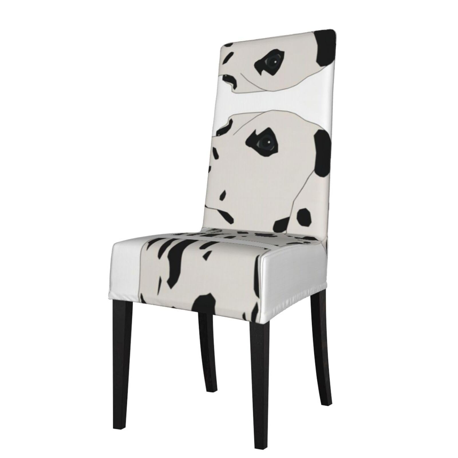 Yyhwhjde Black Dalmatian Prints Dining Chair Throw Covers - Stretchable Spandex Slipcovers For Chair Protection & Refreshing Your Dining Room
