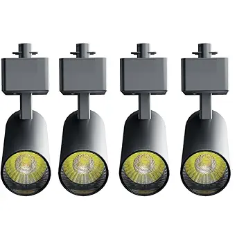 Nortek Della Black Body LED Track Light Spot Light/Focus Light (for Track/Track Rail System) | Track Rail Not Included (20W Warm White, 4)