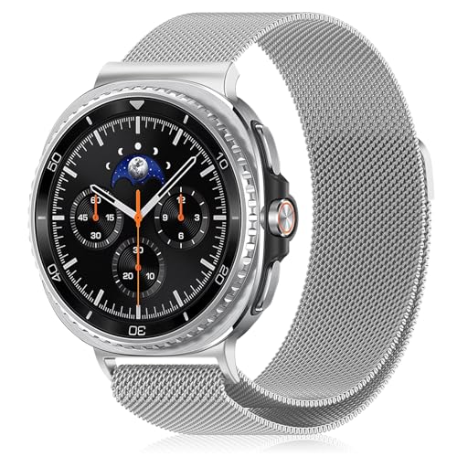 #rémunéré #Amazon<br>Bracelet pour Galaxy Watch 8 Classic 46 mm Maille Métallique Respirante avec Boucle Magnétique Bande De Remplacement Compatible avec Samsung Galaxy Watch 8 44 mm/40 mm – Argent