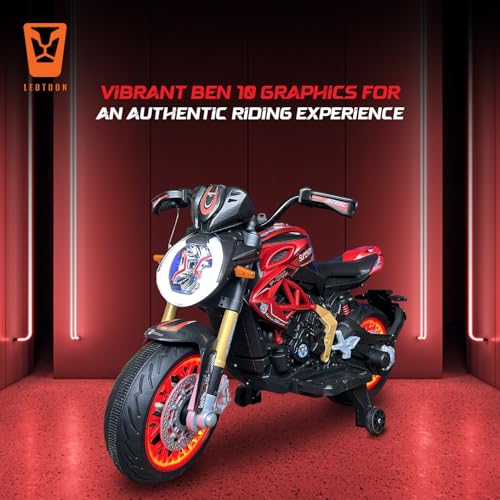 Image of 800cc Superman Bike | 12V /5AH Battery | 12V /15000 RPM 2 Motors | Hand Accelerator | with Bluetooth | Key Start | Dazzling LED Wheels | Multimedia Fun | BIS Certified | (Superman) (3-10 Years)
