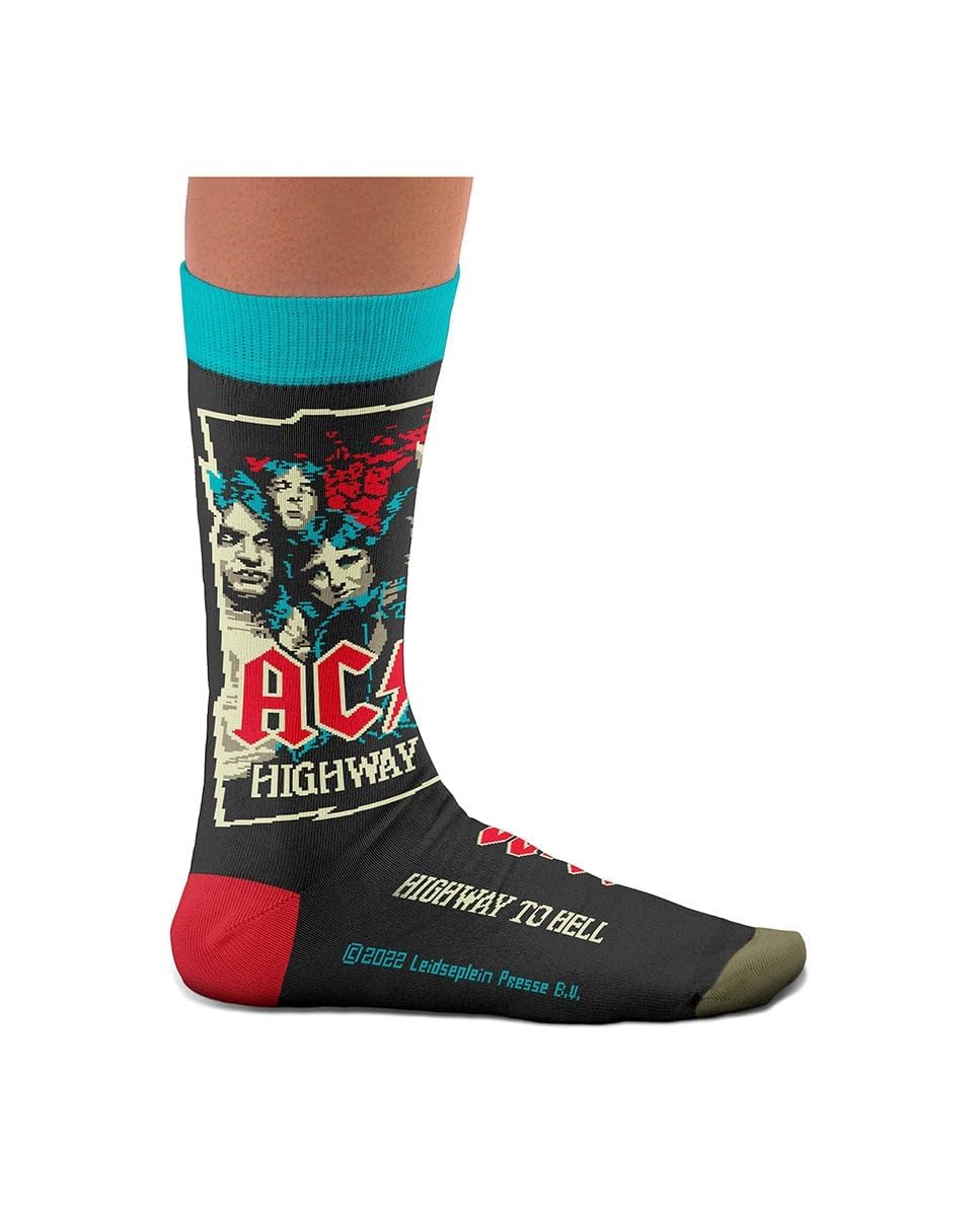 Sock Affairs Unisex Highway To Hell Acdc Socks Collection – Angus Young, Back In Black, Acdc Pack – Gifts For Music Lovers, Cotton Socks, 2 Sizes, 4-7 And 7½-11½