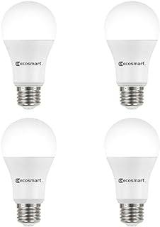 EcoSmart 100-Watt Equivalent A19 Dimmable Energy Star LED Light Bulb, Soft White (4-Pack)