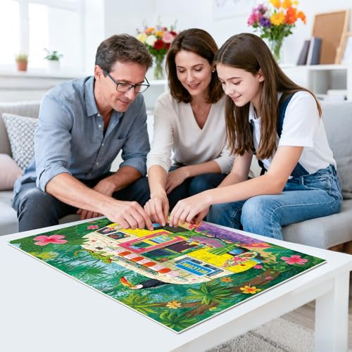 Puzzle de 300 piezas grandes para adultos y niños, naturaleza, aventura, arte con letras en el reverso, 20.5 x 15 pulgadas miniatura 3