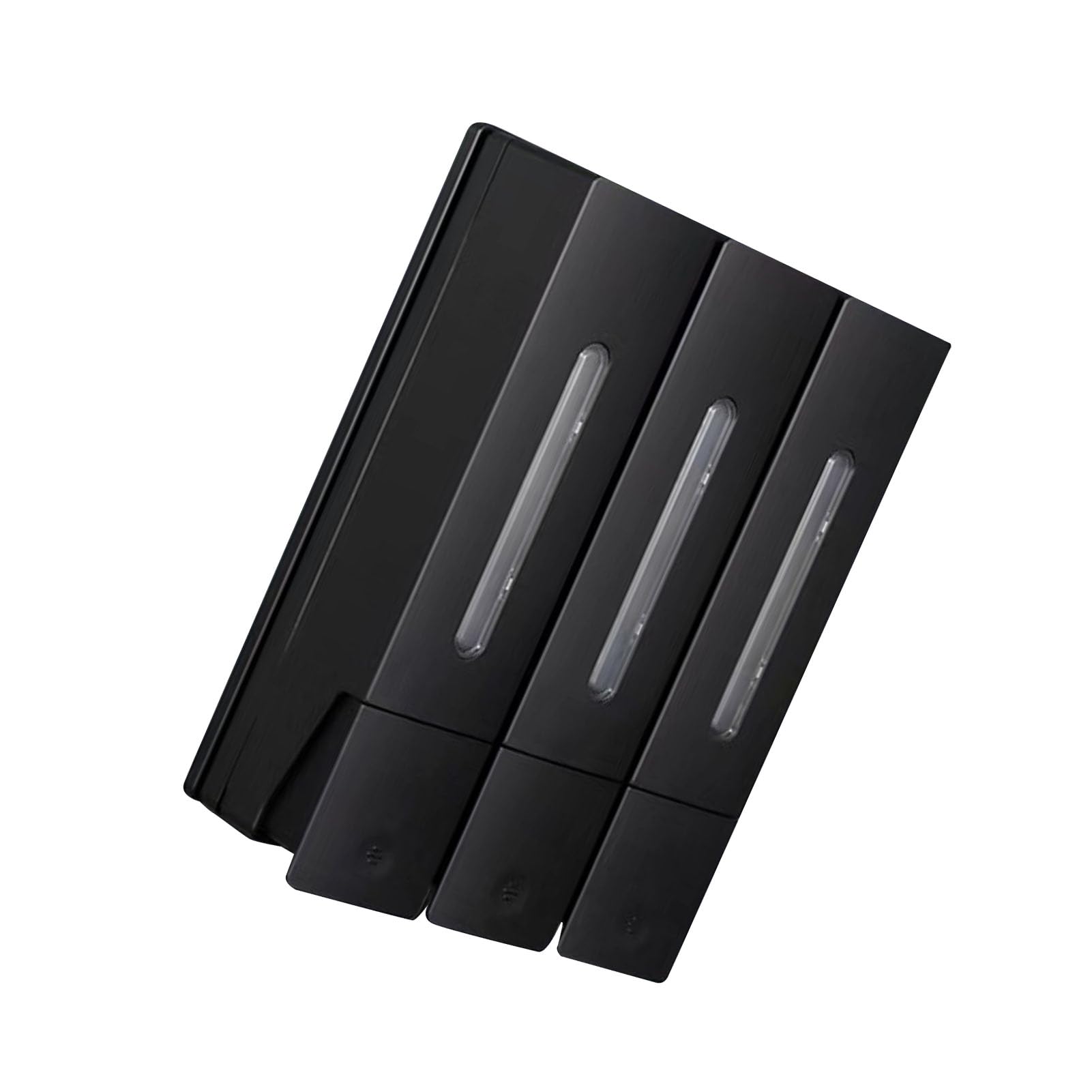 Dispenser per balsamo shampoo a parete 1200ml Dispenser di sapone per doccia a 3 camere per bagno di hotel (Black)