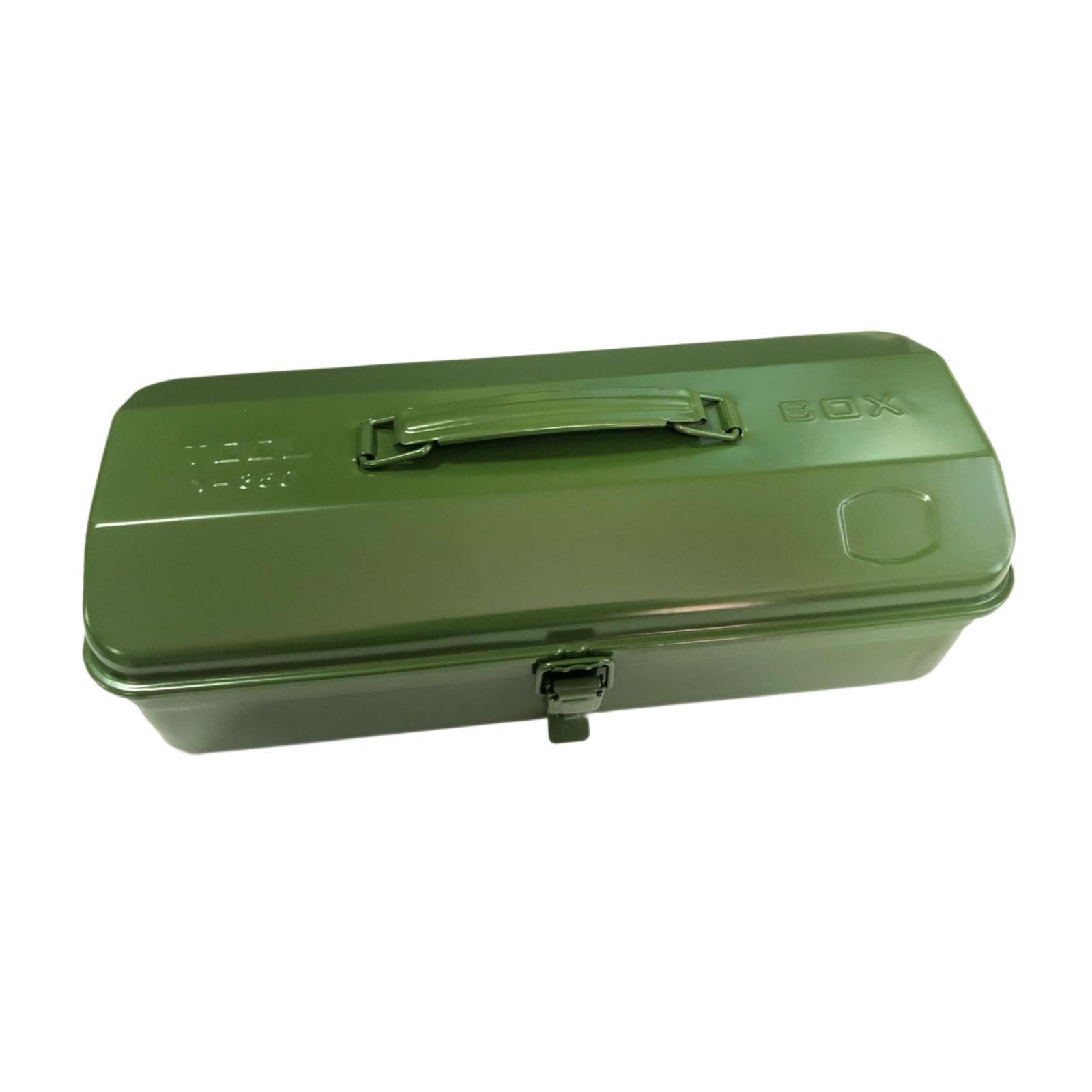 perfk Caja de herramientas de metal Caja de herramientas vacía Talleres de garaje Baúl de herramientas Multiusos Cerradura con asa Estuche de herramientas, Verde