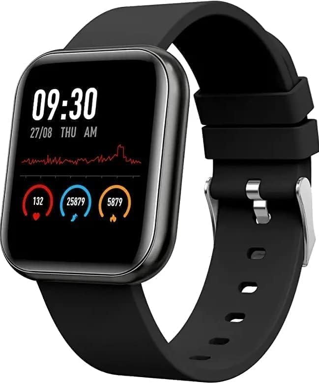 Image of mi Smart Watch for Kids Women Men, Boys & Girl - ID116 Touchscreen Bluetooth 1.44 HD Screen with Daily Activity Tracker, Heart Rate Sensor, Sleep Monitor - Black
