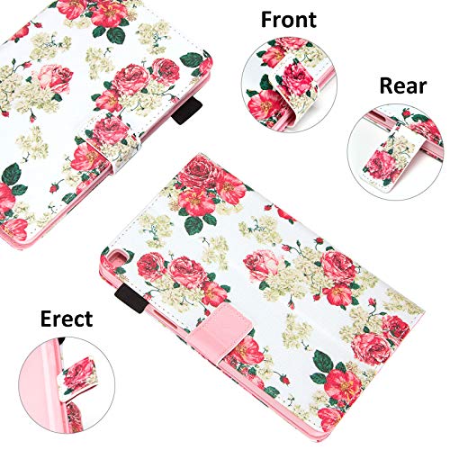 Galaxy Tab A 8.0 Inch Case, T290 T295 T297 Case, Dteck Pu Leather Folio Multi-Angle Viewing Full Body Protection Case For Samsung Galaxy Tab A 8.0 Inch Model T290 T295 T297 2019 Release, Rose Floral #TOP6