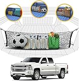 Envelope Style Trunk Mesh Cargo Net for Chevy Silverado Accessories 2013-2022 - Premium Trunk...