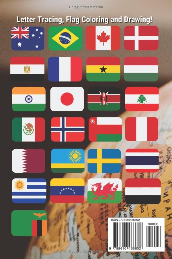 Alphabetical Flag Letter Tracing and Activity Book for kids: Writing and Coloring World Map Activity Book for Children 3+, Improve Handwriting Skills and Learn about Countries and their Flags - Image 2