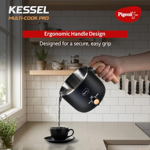 Image of Pigeon Multi-Cook Pro Kettle, 1.2L, Stainless Steel, Auto Shut-Off, Black