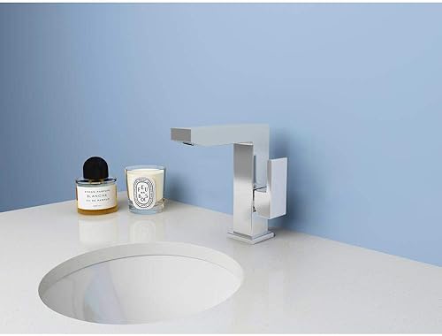 Miniatura 4 de MOD - Grifo de baño moderno de un solo orificio montado en la cubierta con montaje de drenaje, cromo pulido