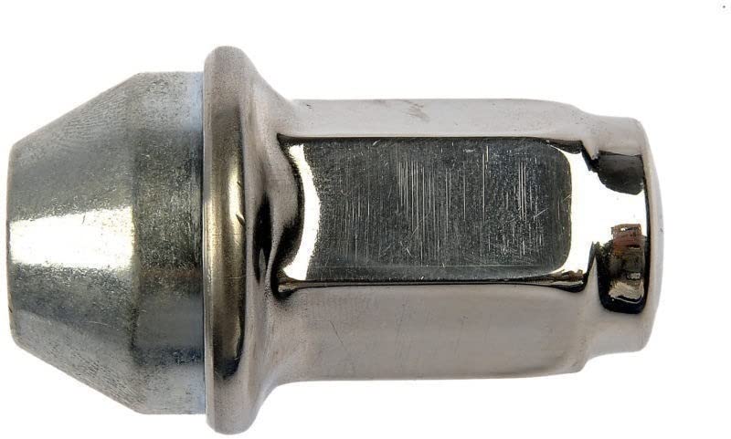 Dorman 611-288.1 Wheel Lug Nut - Dorman - Autograde Wheel Lug Nut 611-288.1 - WHEEL NUT - Wheel Nut M14-2.0 Dometop  - 21mm Hex, 54mm Length - Lug Nut - The original lug nuts on certain vehicles have a failure-prone two-piece design that makes warping common and removal difficult. There's often a thin veneer that gets damaged with repeated use, and if moisture gets underneath it can cause the cover to bulge. Those failures can make the nuts difficult or impossible to remove, and if they get stuck, removing them usually requires damaging the wheel itself. This Dorman OE FIX replacement matches the OE fit and function but has a one-piece, carbon steel design to prevent similar issues from happening in the future. - Ford 2014-01, Lincoln 2014-03