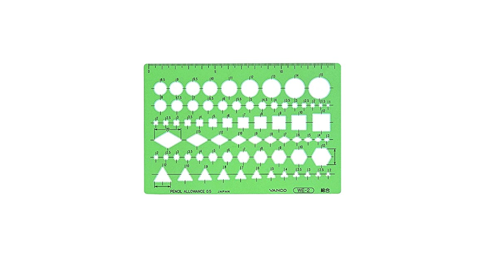 バンコ テンプレート WE-2 rdzdsi3 テンプレート WE−2（円、三角形、四角形、菱形、六角形図形